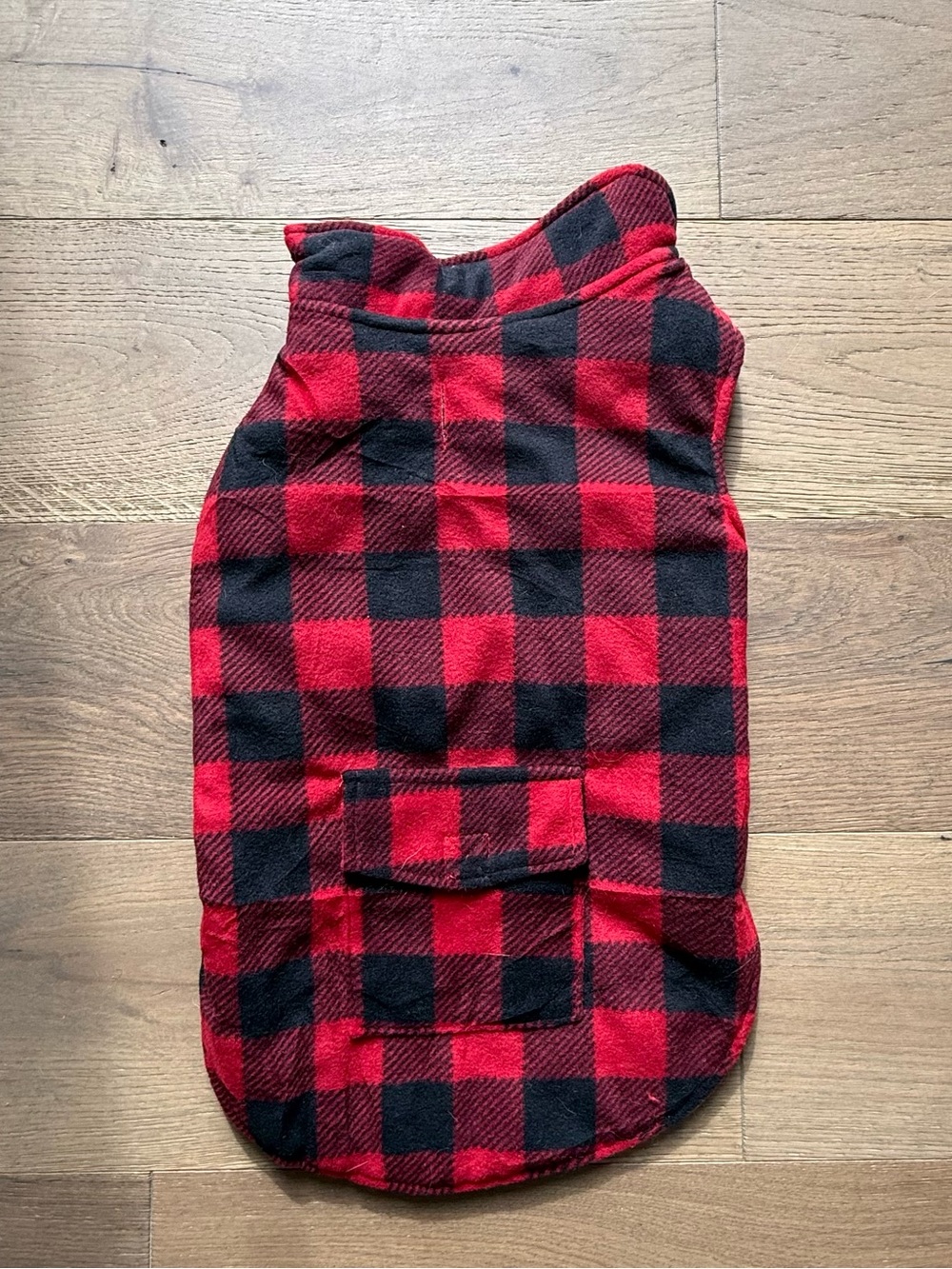 Red and Black Plaid Dog Coat